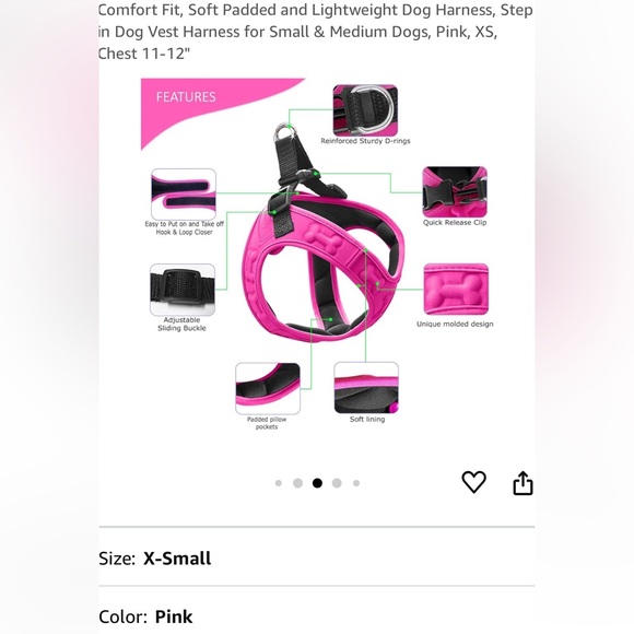 DOG HARNESS BY COMFORT FIT small breed dog SIZE XS - Picture 4 of 11